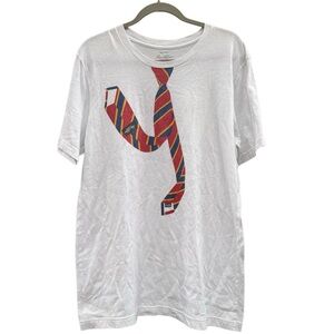 Ben Silver Charleston Men's Tie Graphic Short Sleeve T Shirt in White Size Large